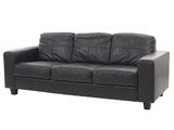 canapé en cuir noir sur fond blanc, avec un fond blanc