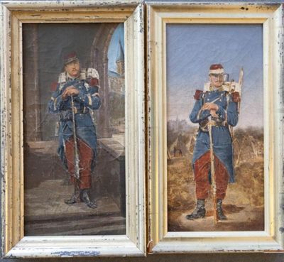 BARRE XIXe siècle ? Soldats en pied