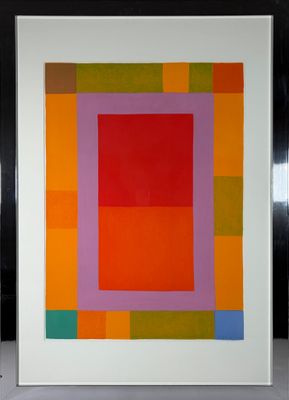 une image représentant un tableau composé de carrés, dans un cadre blanc