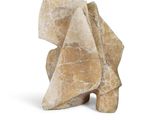 a stone sculpture of an elephant on a white background