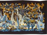 an image of a tapestry with a picture of a forest