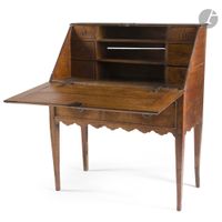 Bureau à abattant en bois naturel ouvrant à un tiroir en par… (photo 2)