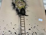 un dessin représentant un arbre poussant sur une échelle