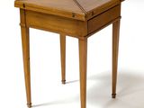 an image of a small wooden table on a white background