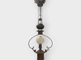 an image of a wall mounted light fixture with a glass ball on it