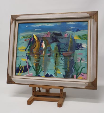 Michel FERBER « Le Crouesty ». Huile sur toile. Signée en bas à d...