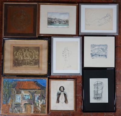 LOT de 9 pièces encadrées comprenant : - Photo 1