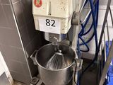 an image of a mixer in a kitchen with a blue bucket