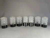 LUMINAIRE. Ensemble de sept appliques en verre pressé moulé …
