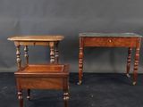 two small tables with turned legs and a small table with turned legs