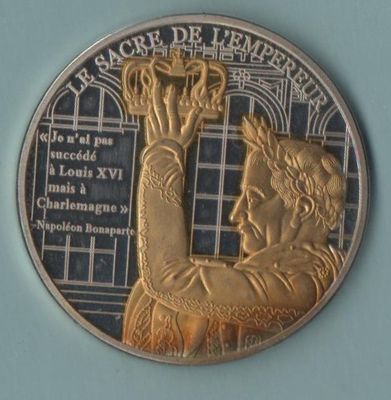 NAPOLEON I° le sacre de l'empereur médaille cuivre doré et a…