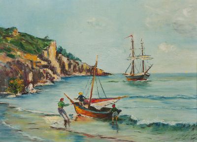 Ecole moderne Marine Toile 33 x 46 cm