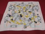 a square scarf with a bunch of watches on it