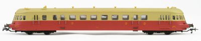 a red and yellow train car on a white background