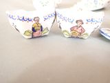 three bowls and a plate on the table