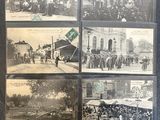 plusieurs photos en noir et blanc représentant des personnes et des bâtiments, tirées d'un vieil album photo