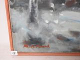 an image of a painting of a city street with a clock tower