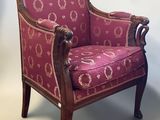 an image of a chair with a pink upholstered upholstered seat