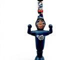 a close up of a cell phone holder with a cartoon character on it