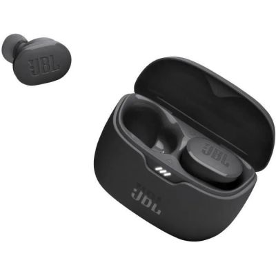 a pair of jbl airdott buds in a black case