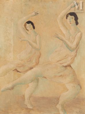 an image of a painting of two dancers in a dance pose