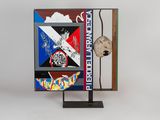 an image of a piece of art that is on a stand