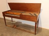 a piano that is sitting in the corner of a room