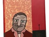a picture of a painting of a man with a beard