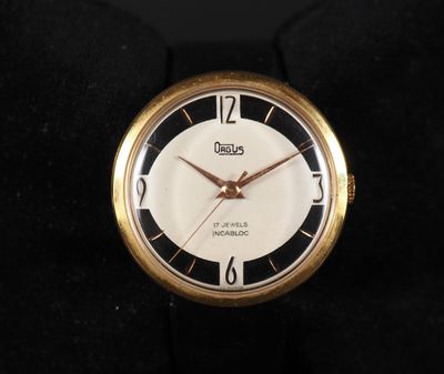 ORGUS, Incabloc Montre bracelet en métal doré ou plaqué or. …