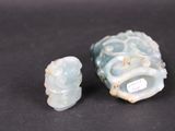 pair of jade figurines of a man and a woman, china, 20th century
