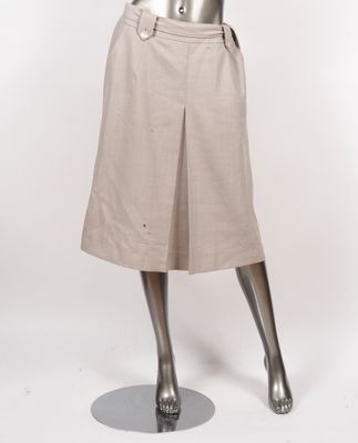 MAXMARA Jupe long à pli en laine (98%). Ceinture en tissu, p…