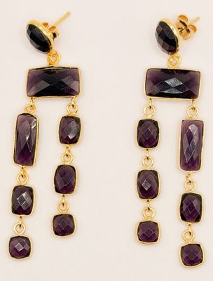 amethorate and black onyx drop earrings