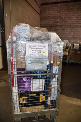 a cart with a lot of items in it