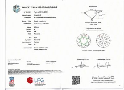 a sheet of paper that has a picture of a diamond on it