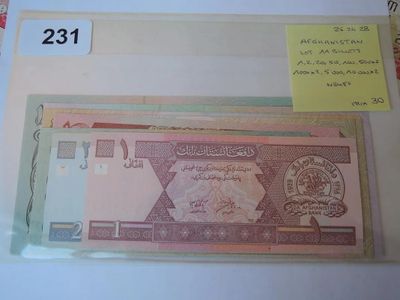 231.57 - Billets Afghanistan - Lot DE 11 Billets 1, 2, 20, 5…