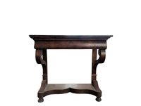 Console en bois et placage de loupe ouvrant à un tiroir en c… (photo 6)