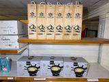 many boxes of food on the shelves in the store