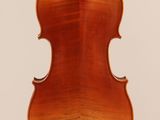 an old violin with a wooden back and a long neck