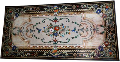 an image of a rug with a floral design on it