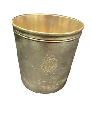 CHRISTOFLE Timbale tronconique en métal argenté chiffré