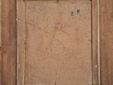 an image of a picture of a wooden frame with a number on it