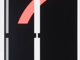 an image of a black and white poster with a red arrow