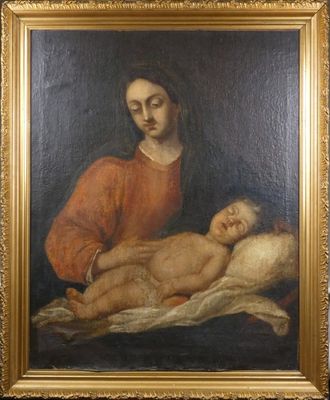 Tableau HST (rest, acc) -Vierge adorant l'enfant Jésus dorma…