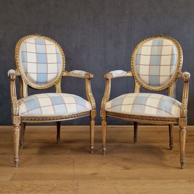 paire de fauteuils français de style louis xvi