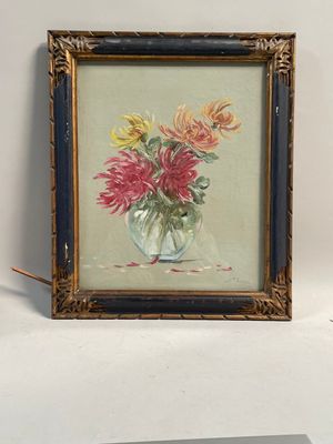une image d'une peinture de fleurs dans un vase