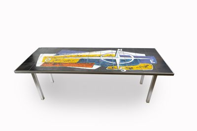 DENISCO - circa 1970, Table basse rectangulaire à pietement …