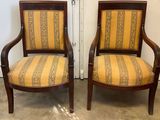 two chairs with striped upholstered upholstered upholstered upholstered upholstered upholstered upholstered upholstered