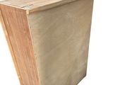 a wooden box with a wooden top on a white background