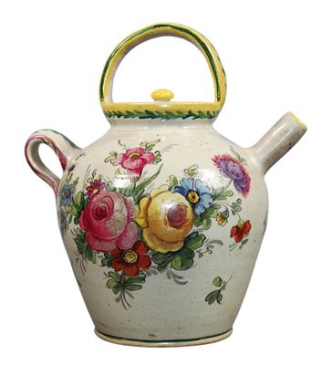 GARGOULETTE en faïence figurant une scène de banquet village… - Photo 1