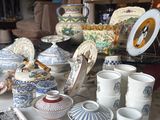 a table with a lot of different items on it
